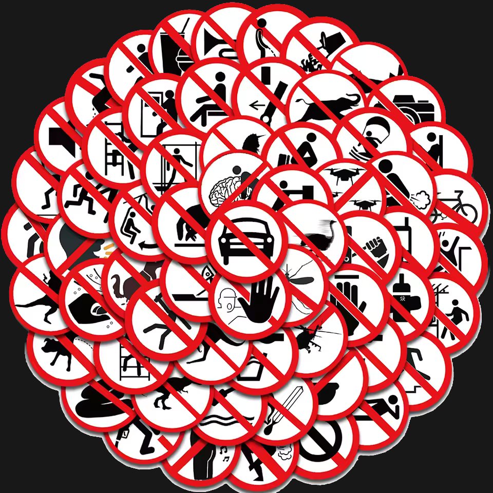 Witzige Verbots Sticker